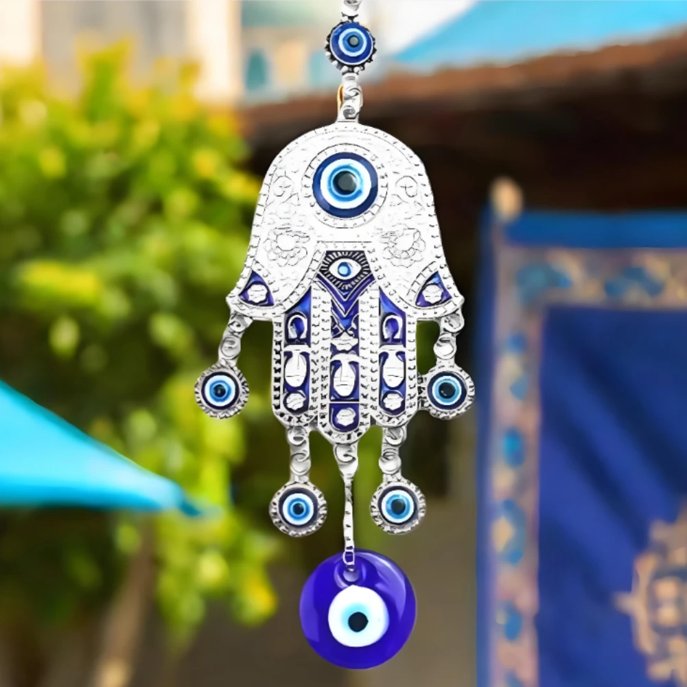 Car Accessories Evil Eye - Chaveiro de olho azul de palmeira